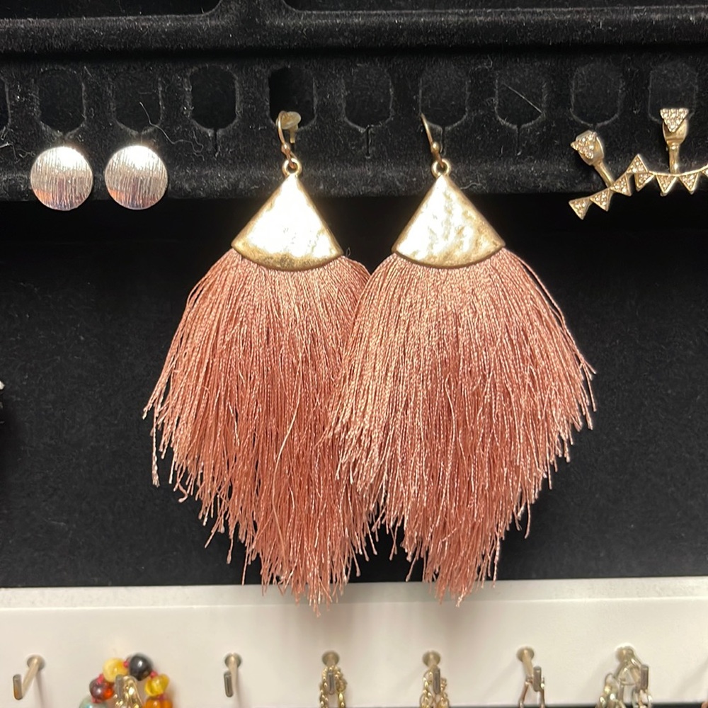Blush Fringe Earrings
